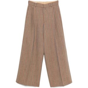 Dries Van Noten, Heren, Broeken, Bruin, Maat: S Wol,