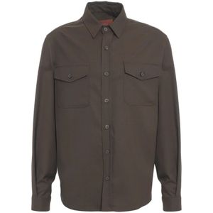 Cruna, Heren, Overhemden, Bruin, Maat: M Wol,