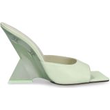 The Attico - Heeled Mules - Zwart - 100% Kalfsleer - Plexiglazen Hak 10,5 cm