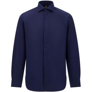 Boggi Milano - Overhemd - Navy - Slim Fit - Lange Mouw