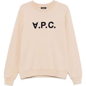 A.p.c., Heren, Sweatshirts & Hoodies, Beige, Maat: S Katoen,