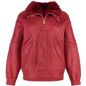 Alberta Ferretti, Dames, Jassen, Rood, Maat: 2XS Leer,
