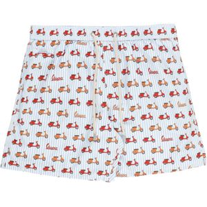 St. Barth - Zwemshort - Lichtblauw - Elastische Taille - Mini Vespa Stripes