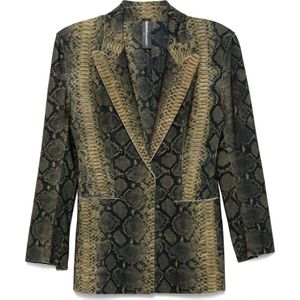 Norma Kamali, Dames, Jassen, Zwart, Maat: L Poliester,