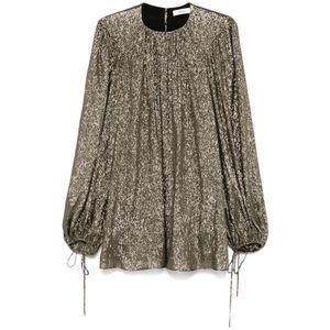 Chloé, Dames, Jurken, Bruin, Maat: S Zijde,