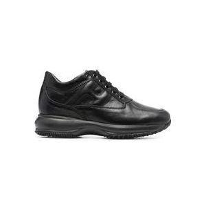 Hogan Zwarte Leren Sneakers , Black , Dames , Maat: 36 1/2 EU