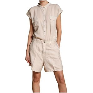 Mason's, Dames, Korte broeken, Wit, Maat: 2XS Linnen,