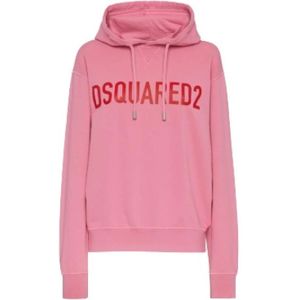 Dsquared2 Hoodie met iconisch logo, roze kleur , Pink , Dames , Maat: L