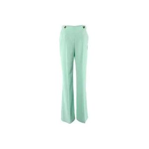 Pinko Groene Pantalon 98% Polyester 2% Elastaan , Green , Dames , Maat: M