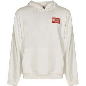 Diesel, Heren, Sweatshirts & Hoodies, Beige, Maat: S Katoen,
