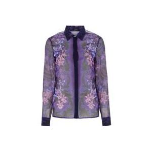 Versace Bedrukte zijden shirt , Multicolor , Dames , Maat: 2XS