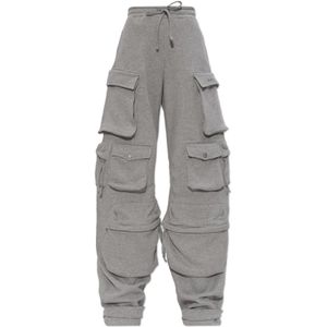 The Attico, Dames, Broeken, Grijs, Maat: 3XS Katoen,