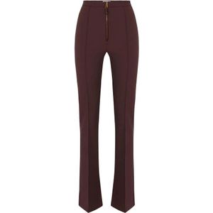 Elisabetta Franchi, Dames, Broeken, Rood, Maat: M Satijn,