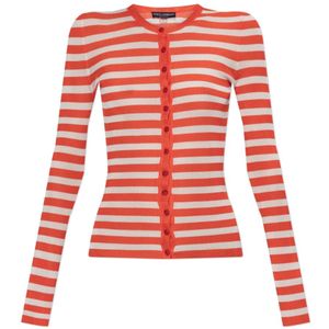 Dolce & Gabbana, Dames, Truien, Rood, Maat: XS Leer,