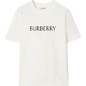 Burberry, Dames, Tops, Wit, Maat: M Katoen,