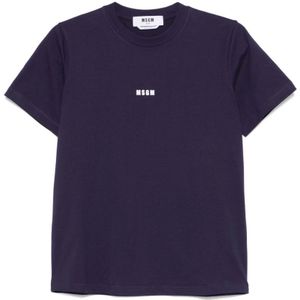 Msgm, Dames, Tops, Blauw, Maat: S Katoen,