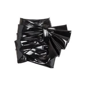 Balmain Korte, gedrapeerde rok van vinyl , Black , Dames , Maat: 2XS