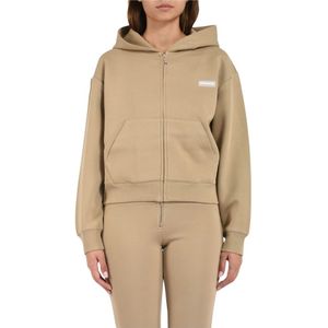 Patrizia Pepe, Dames, Sweatshirts & Hoodies, Beige, Maat: S Katoen,