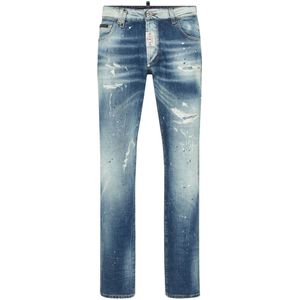 Philipp Plein, Heren, Jeans, Blauw, Maat: W29 Katoen,