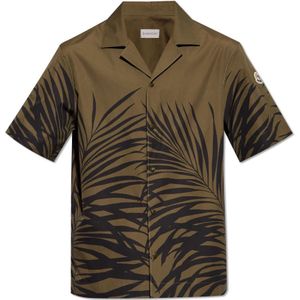 Moncler, Heren, Overhemden, Groen, Maat: S Katoen,