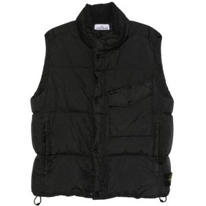 Stone Island, Heren, Jassen, Zwart, Maat: S Nylon,