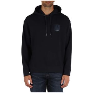 Armani Exchange, Heren, Sweatshirts & Hoodies, Blauw, Maat: L Katoen,