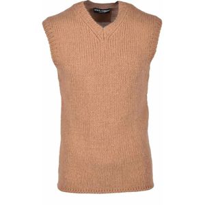 Dolce & Gabbana, Heren, Truien, Bruin, Maat: L Wol,