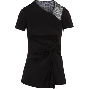 Givenchy, Dames, Tops, Zwart, Maat: 2XS Viscose,