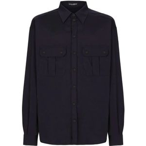 Dolce & Gabbana, Heren, Overhemden, Blauw, Maat: M