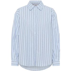 Saint Tropez, Dames, Blouses & Shirts, Blauw, Maat: M Katoen,