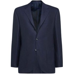 Kiton, Heren, Jassen, Blauw, Maat: 3XL Kasjmier,