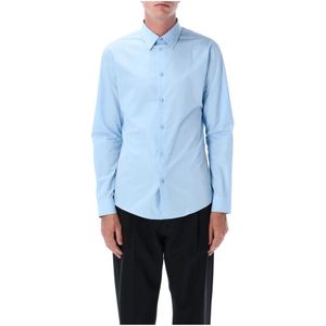 Burberry, Heren, Overhemden, Blauw, Maat: L Katoen,