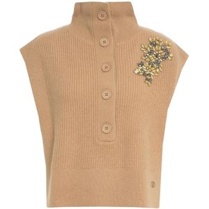 Liu Jo, Dames, Truien, Beige, Maat: S Wol,