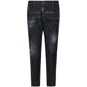 Dsquared2 Zwarte Slim Fit Biker Jeans , Black , Heren , Maat: XL