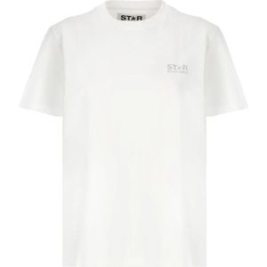 Golden Goose - Glitter Star - T-shirt - Wit - 100% Katoen