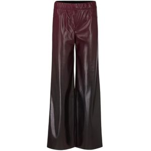Marc Cain - Wide Fit - Stoffen Broek - Leerlook - Met Siernaden