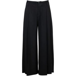 High, Dames, Broeken, Zwart, Maat: XS Satijn,