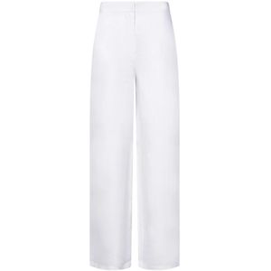 Max Mara, Dames, Broeken, Wit, Maat: M Linnen,