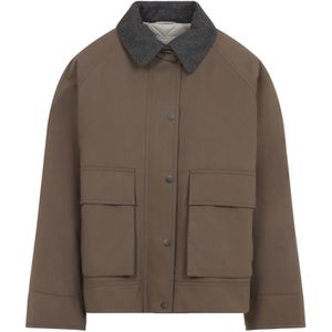 Brunello Cucinelli, Dames, Jassen, Beige, Maat: 2XS Katoen,