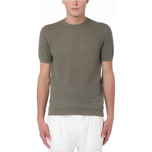 Paolo Pecora, Heren, Tops, Bruin, Maat: 2XL Katoen,