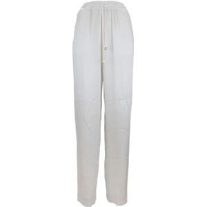 Elisabetta Franchi, Dames, Broeken, Wit, Maat: M Viscose,