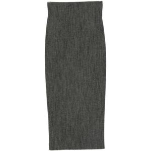 Alberta Ferretti - Midi Rok - Zwart - Wolmix