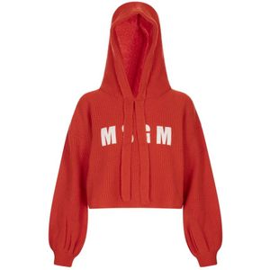 Msgm, Dames, Sweatshirts & Hoodies, Rood, Maat: XS Kasjmier,