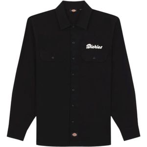 Dickies, Heren, Overhemden, Zwart, Maat: M Katoen,