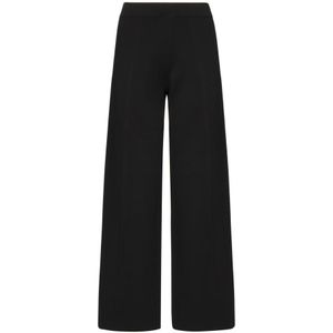 Max Mara, Dames, Broeken, Zwart, Maat: L Viscose,