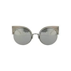 Fendi Stijlvolle zonnebril voor dames met unieke kattenoogvorm , Gray , Dames , Maat: 53 MM