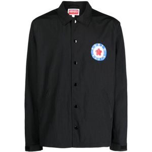 Kenzo, Heren, Jassen, Zwart, Maat: L Nylon,