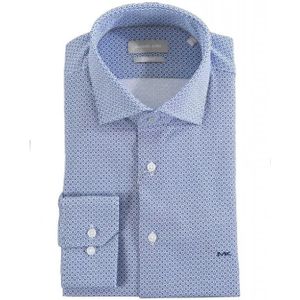 Michael Kors, Heren, Overhemden, Blauw, Maat: M Leer,