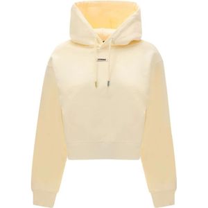 Jacquemus, Dames, Sweatshirts & Hoodies, Beige, Maat: XS Katoen,