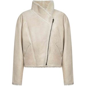 Isabel Marant, Dames, Jassen, Beige, Maat: 3XS
